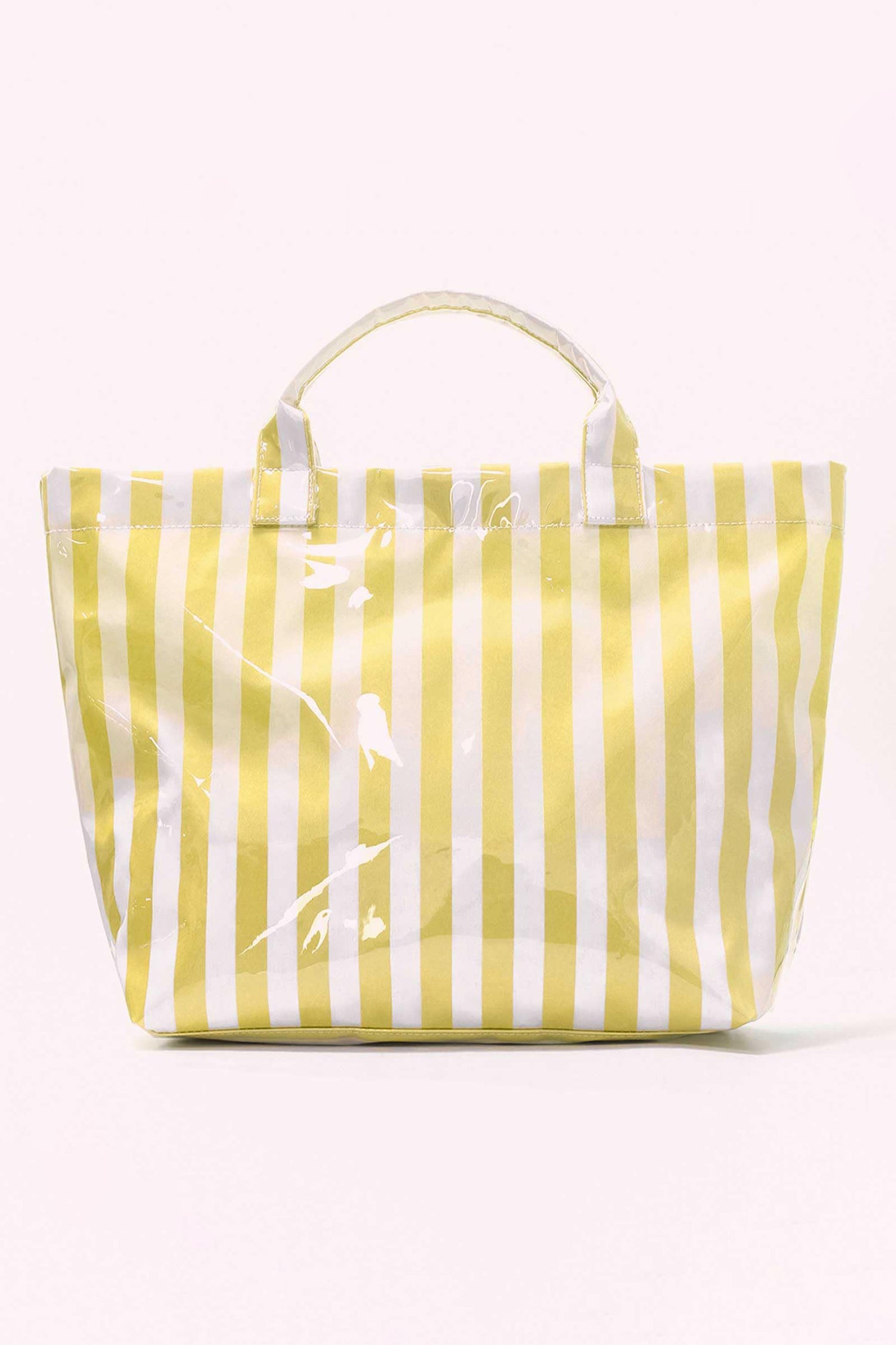 Rainbow Glossy Striped Vinyl Large Tote Bag