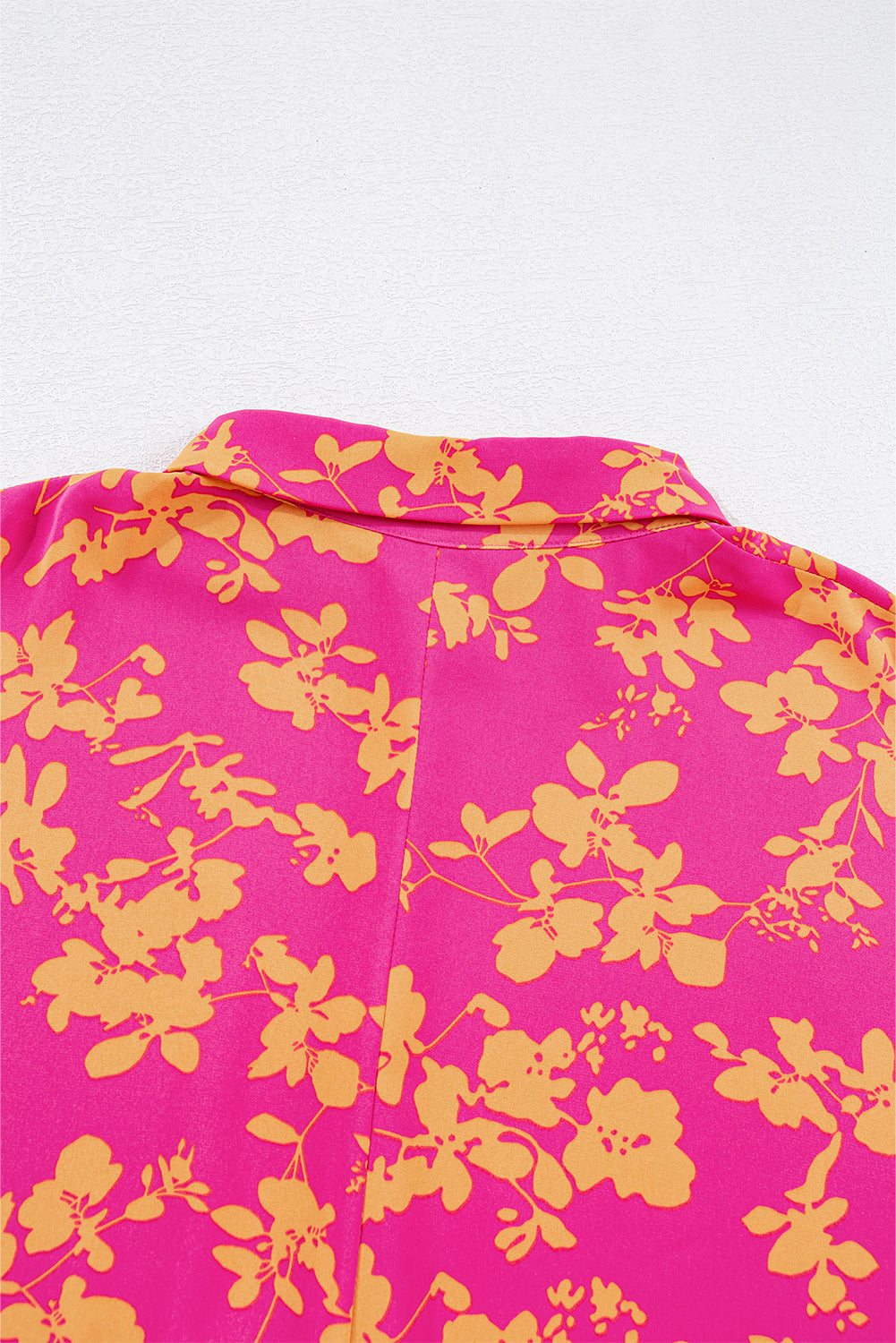 Pink Floral Print Drawstring Flowy Short Dress