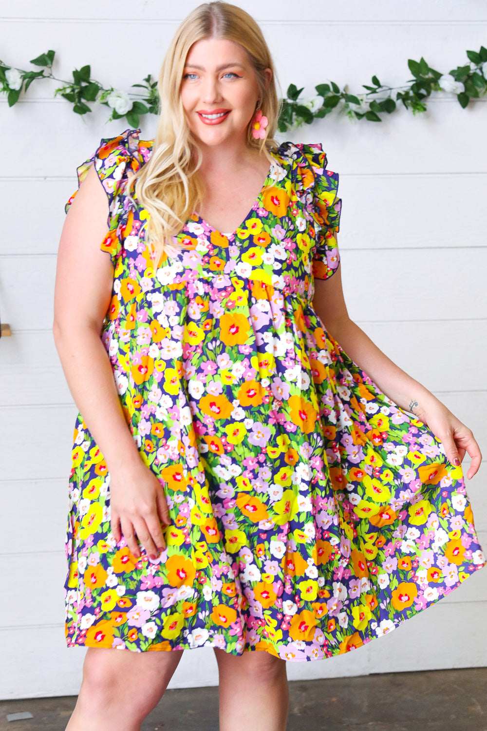 Floral Babydoll Ruffle Dress