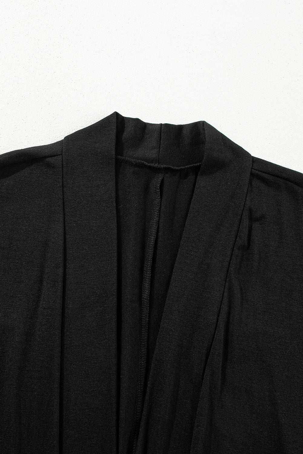 Black Split Long Cardigan and Skinny Pants Loungewear Set