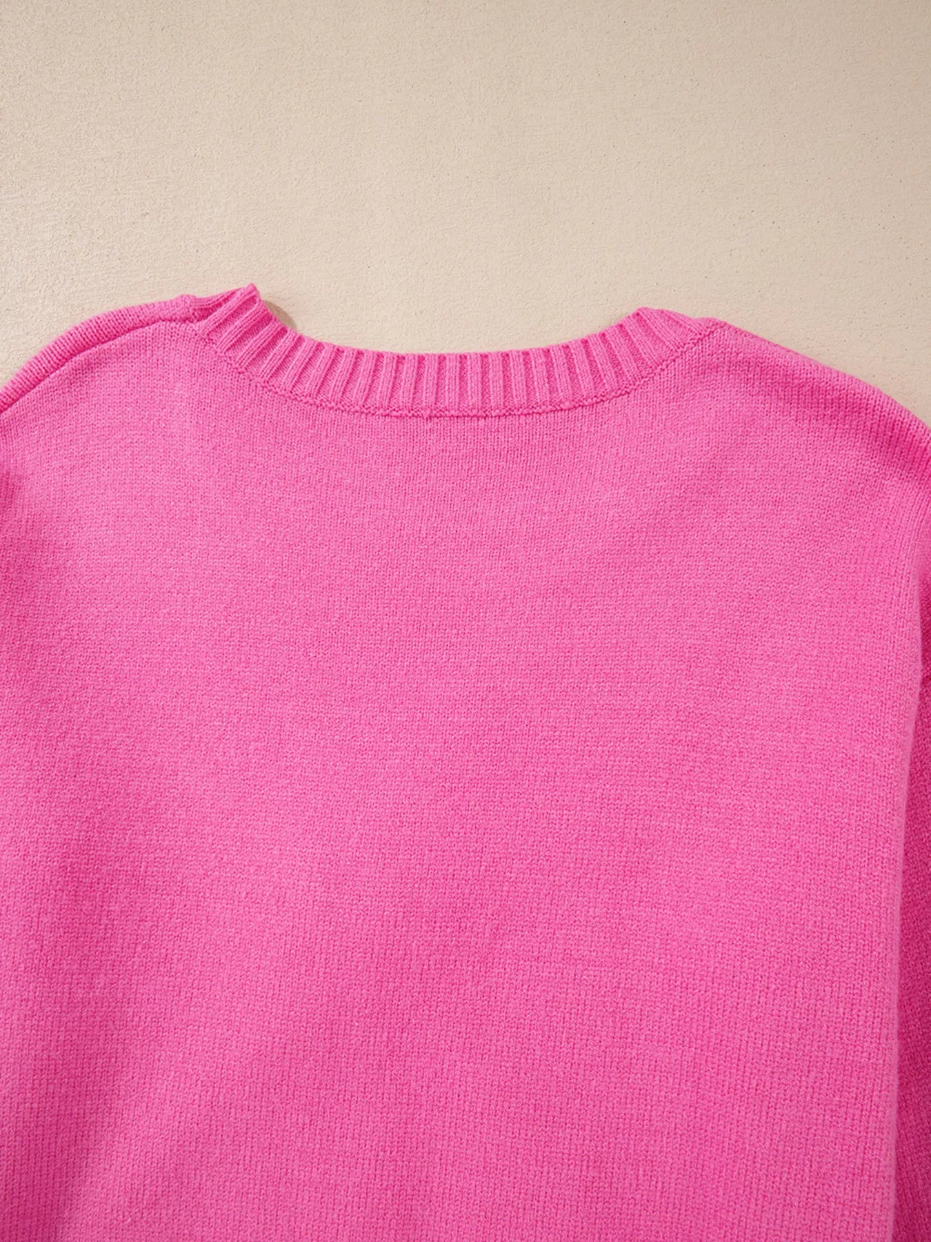 Ribbed Hem Long Sleeve Sweater