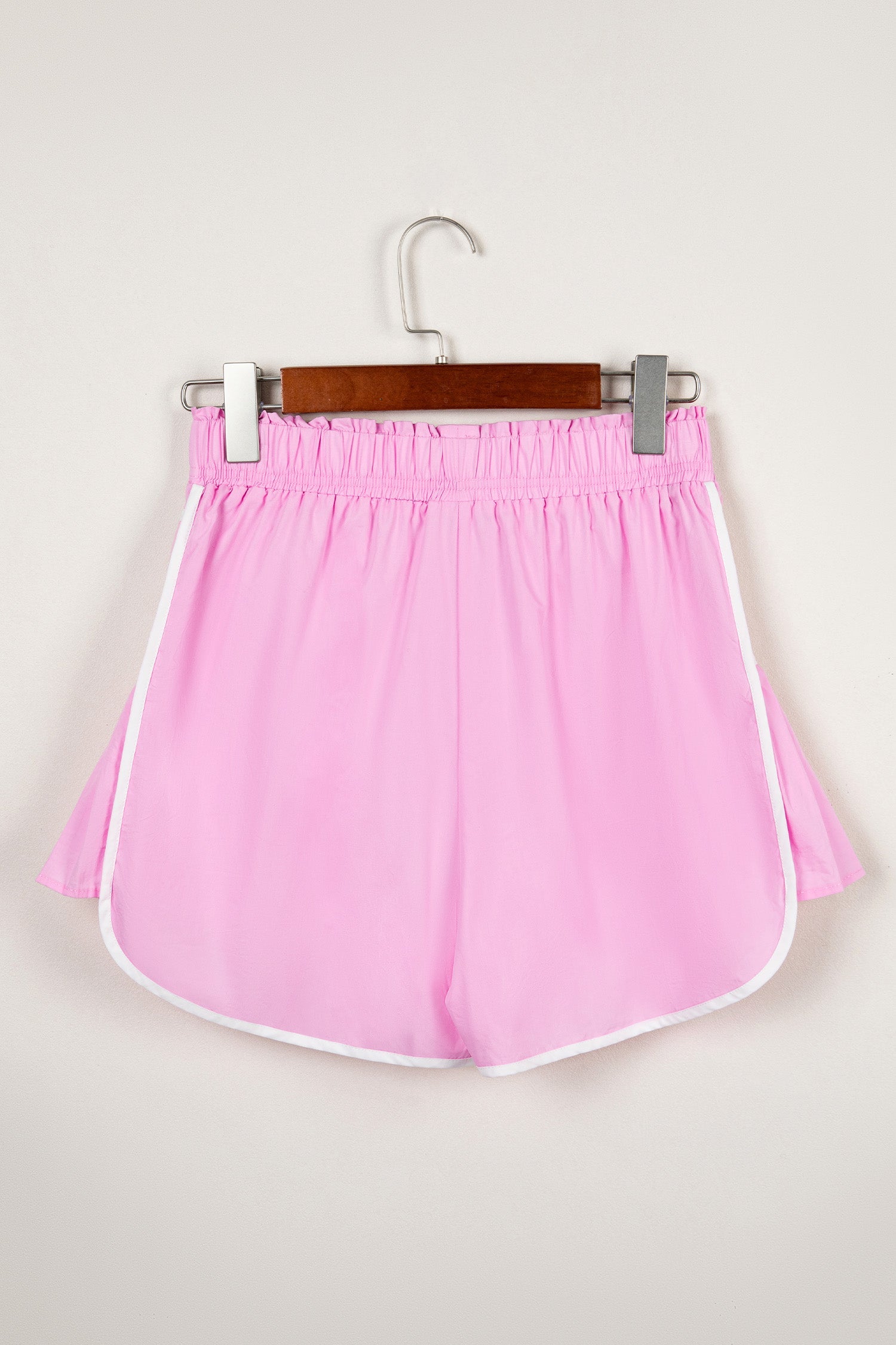 Contrast Trim Pleated Casual Active Shorts