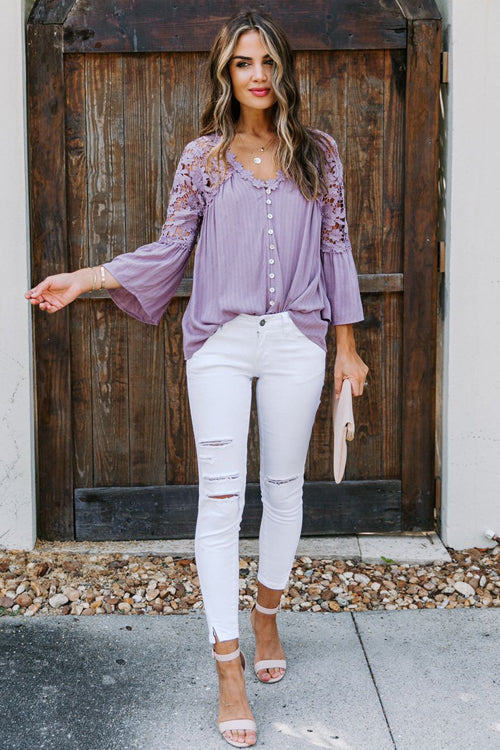 Lace Embroidery Top - 3 Colors