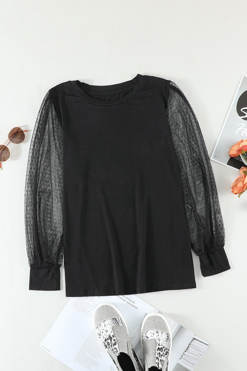 Swiss Dot Long Sleeve Top