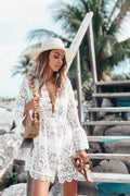 Lace Hollow-Out Beach Blouse