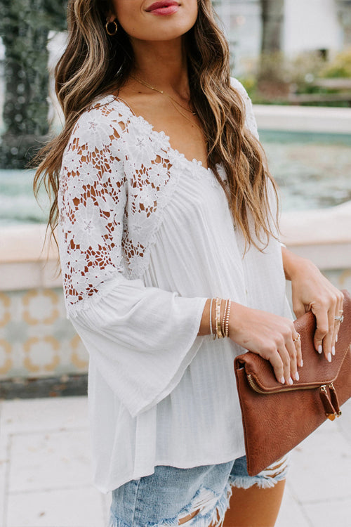 Lace Embroidery Top - 3 Colors