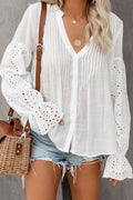 V-Neck Hollow-Out Top - 2 Colors