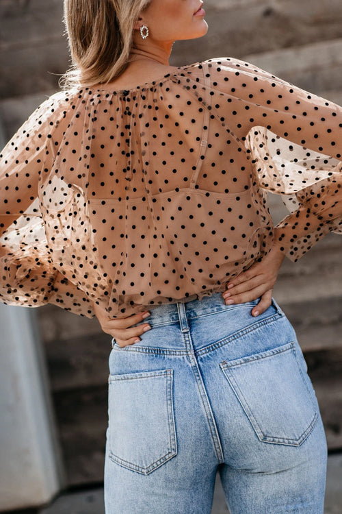 Long Sleeve Tulle Two-Piece Top