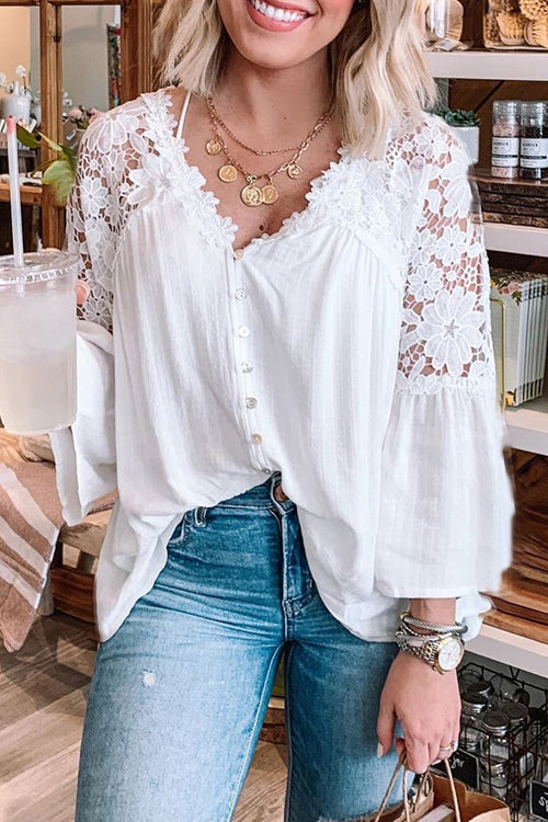 Lace Embroidery Top - 3 Colors