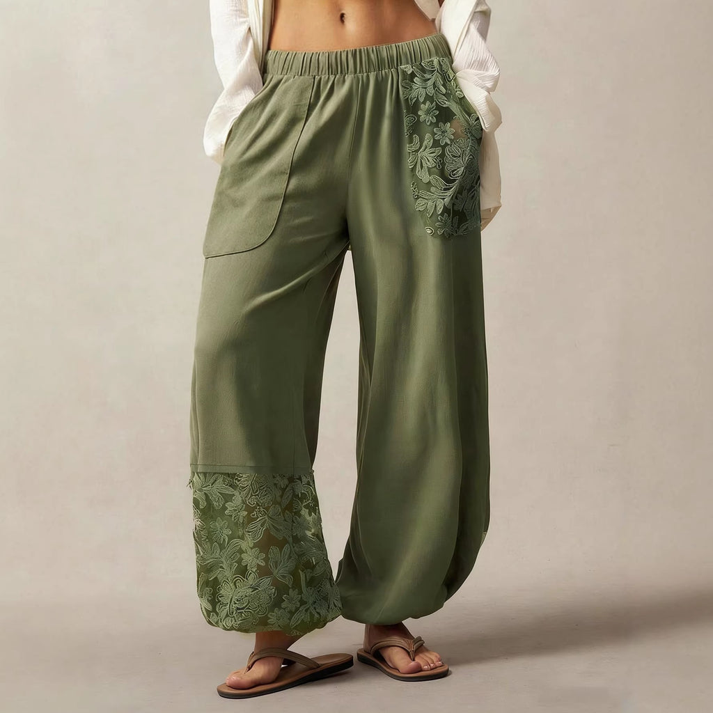 Lace Detail Harem Pants