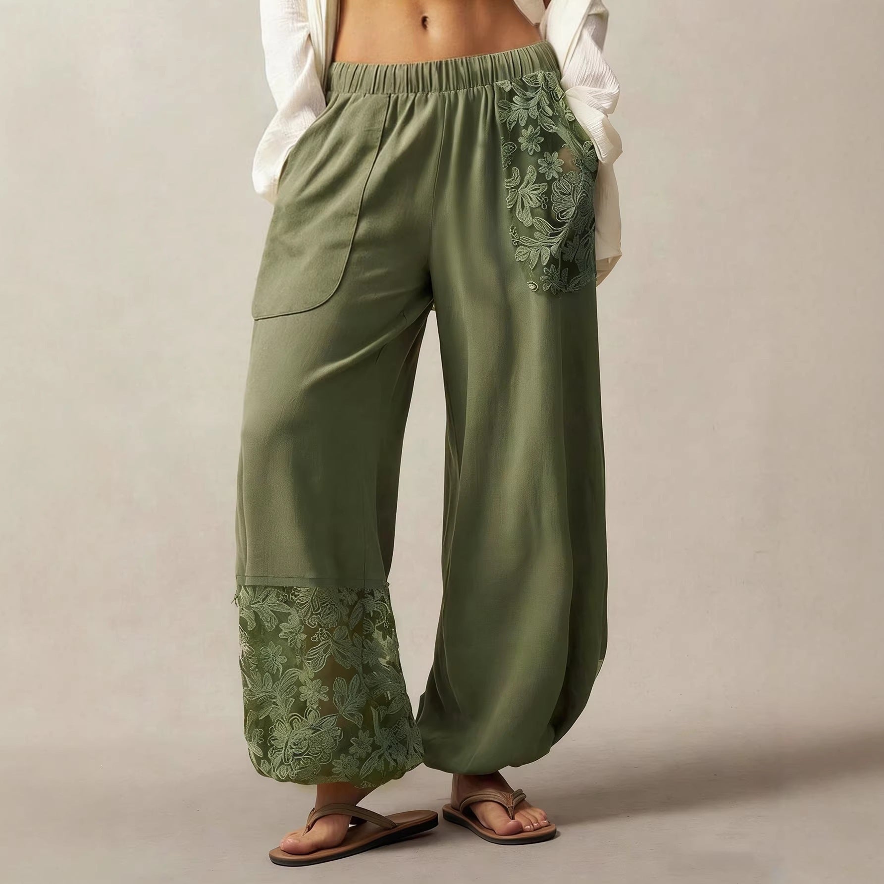 Lace Detail Harem Pants