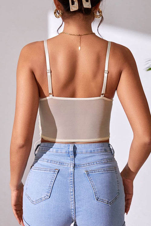 Strap Lace Bustier Crop Top - 4 Colors