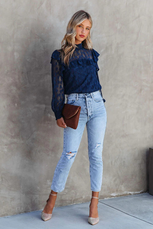 Lace Ruffled Top - 3 Colors