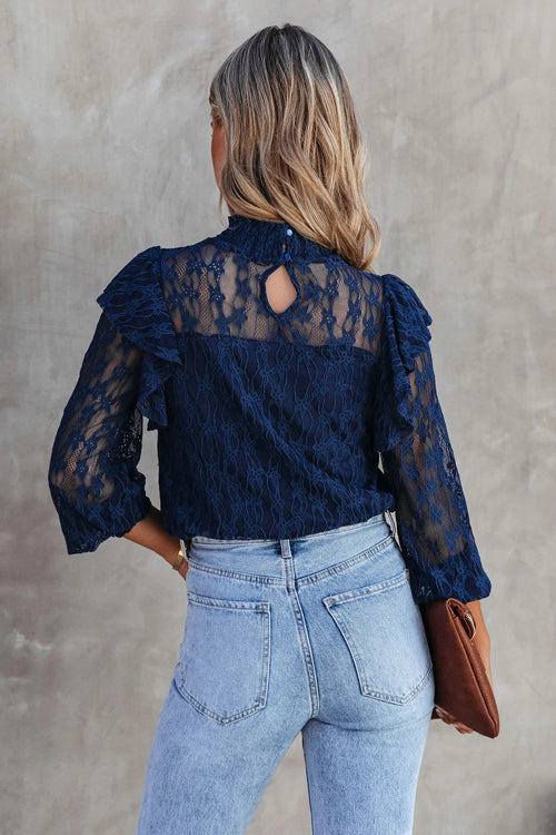 Lace Ruffled Top - 3 Colors