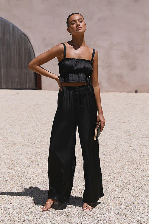 Sleeveless Wide-Leg Two-Piece Set - 5 Colors