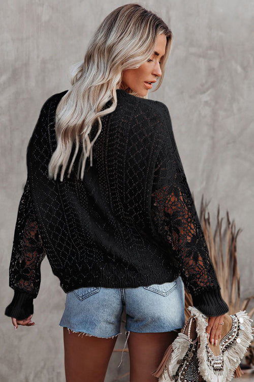 Lace Hollow-Out Knit Sweater