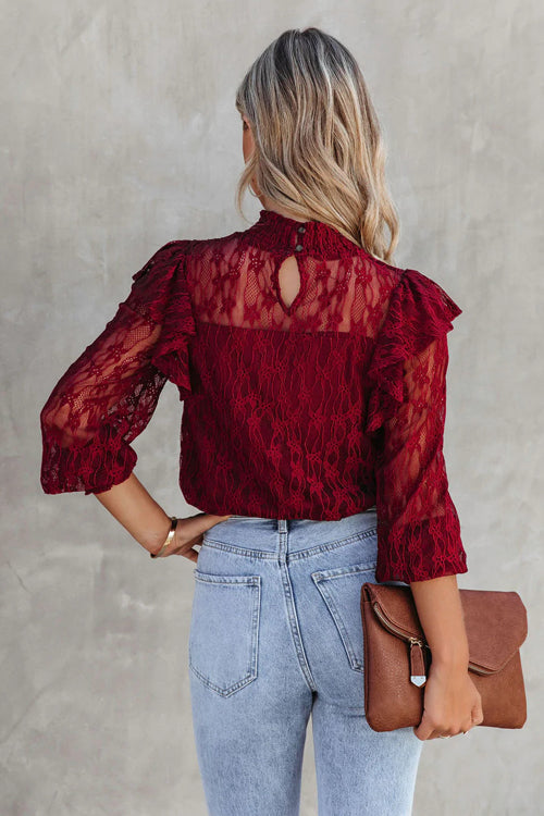 Lace Ruffled Top - 3 Colors