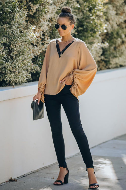 Lace Balloon Sleeve Top - 3 Colors