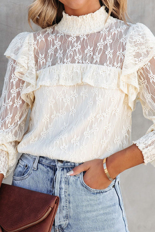 Lace Ruffled Top - 3 Colors