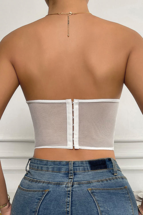 Sleeveless Lace Bustier Corset Crop Top - 6 Colors