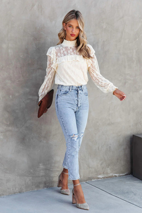 Lace Ruffled Top - 3 Colors