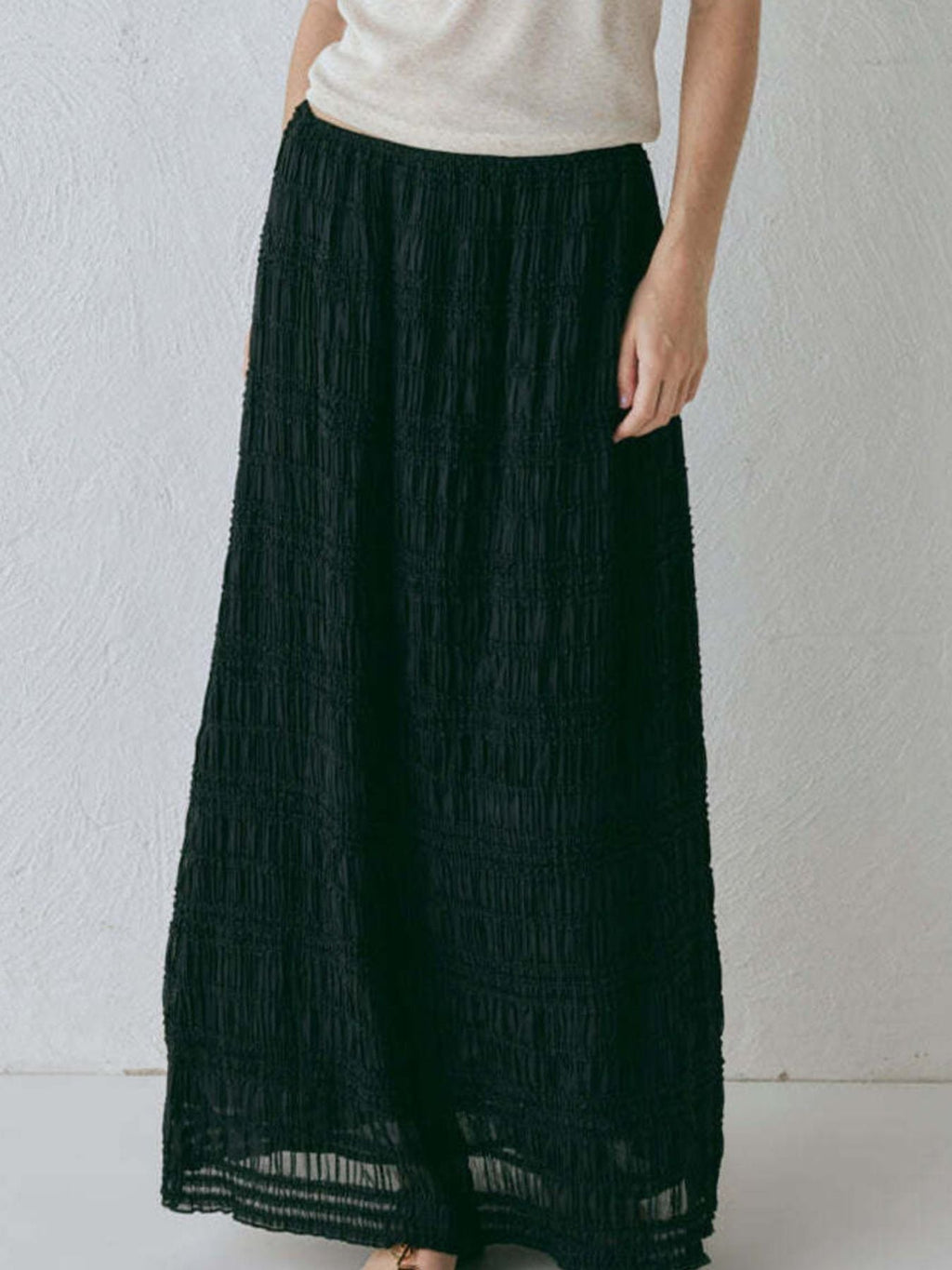 Boho Chic Smocked Top and Maxi Skirt Set