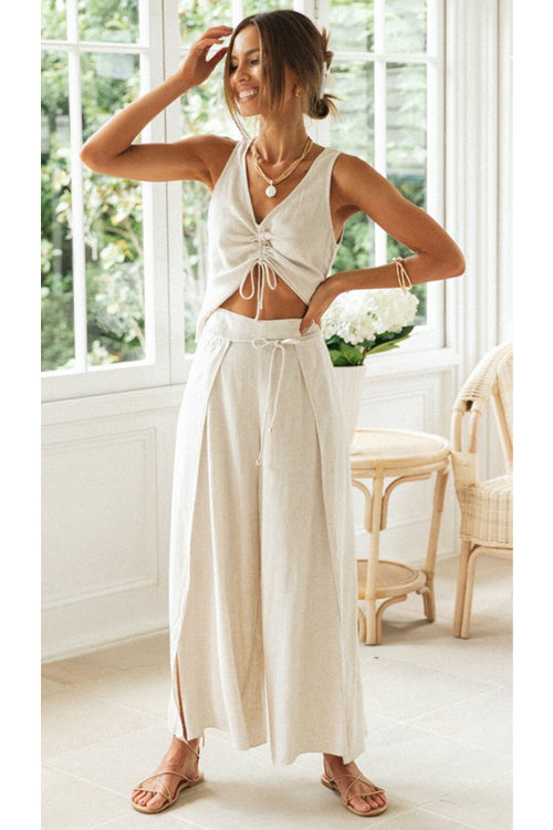 Sleeveless Cotton Suit