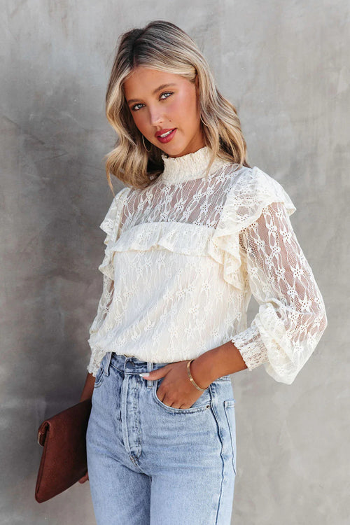 Lace Ruffled Top - 3 Colors