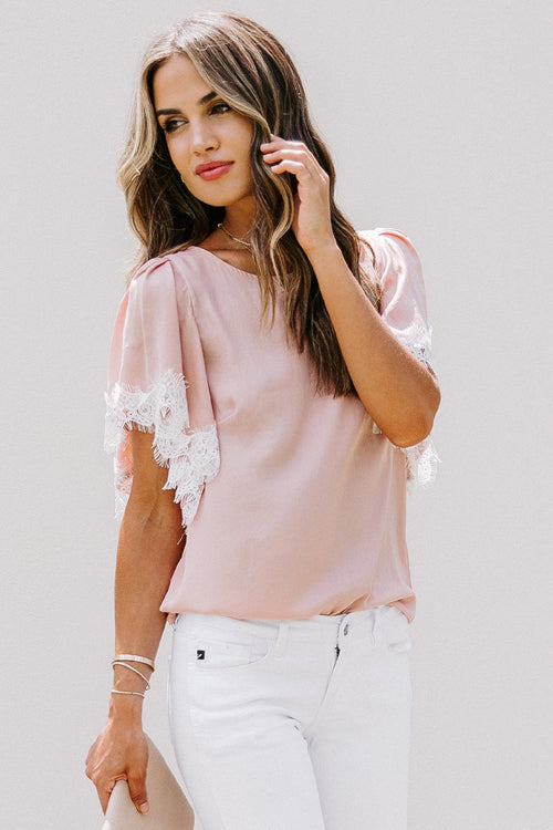 Lace Short Sleeve Top