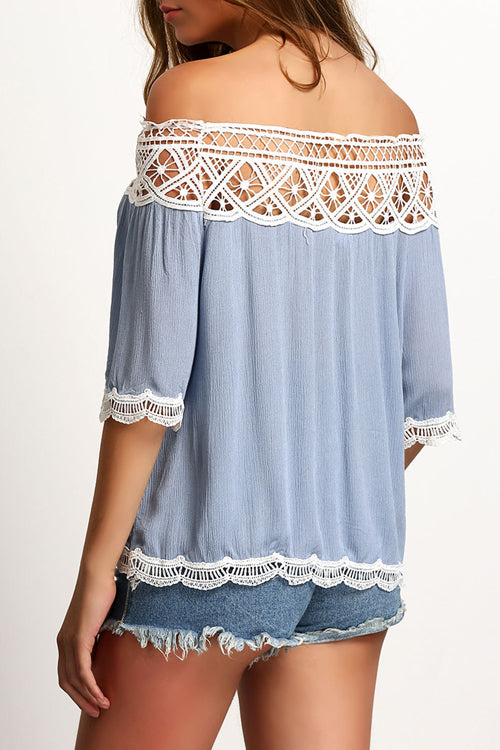 Off the Shoulder Eyelet Top - 3 Colors
