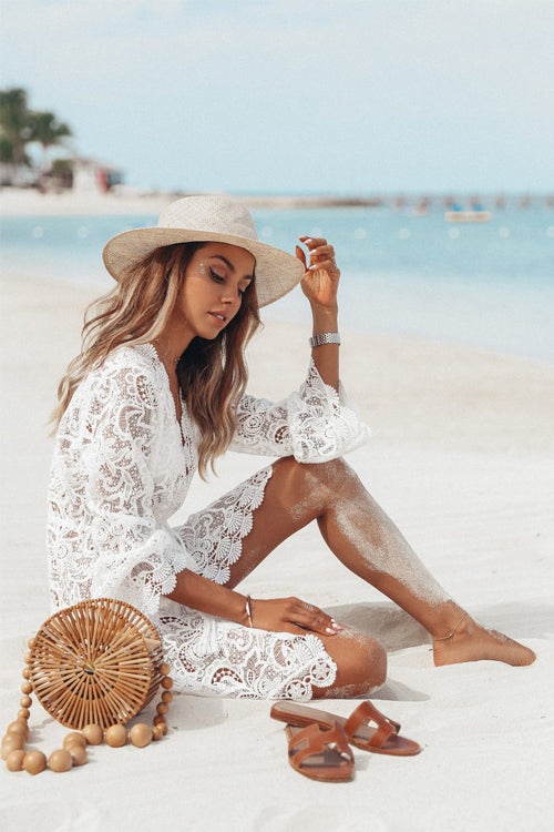 Lace Hollow-Out Beach Blouse