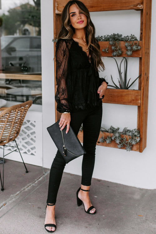 Lace Long Sleeve Top - 2 Colors