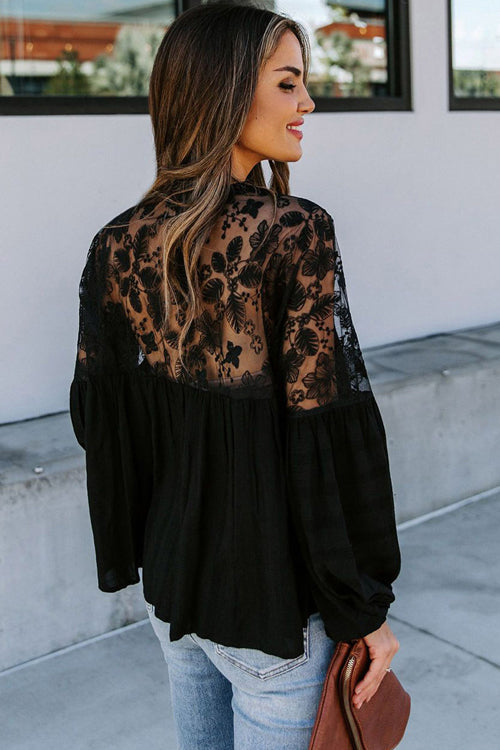 Lace Embroidery Button Up Top - 2 Colors