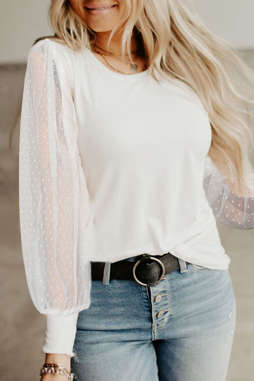 Swiss Dot Long Sleeve Top