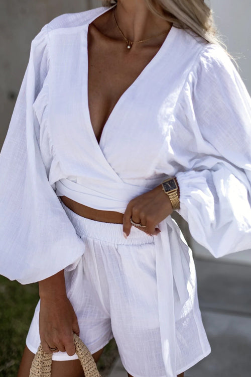 Wrap Long Sleeve Suit - 3 Colors