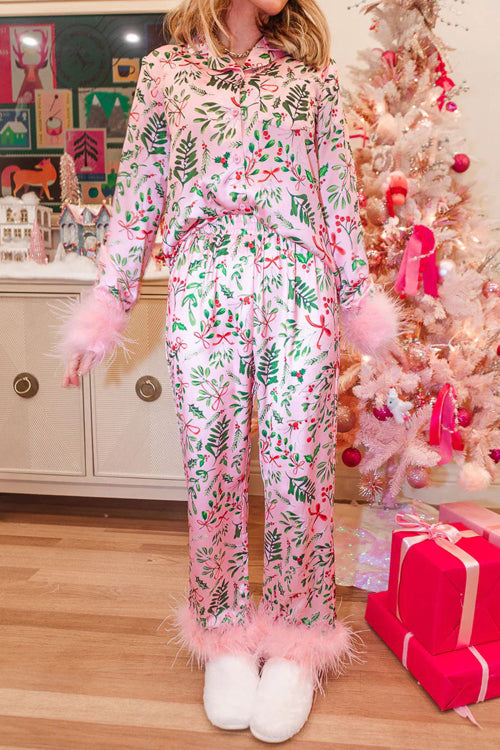 Long Sleeve Floral Pajama Set - 2 Colors