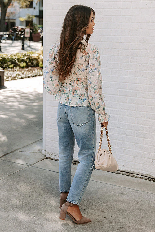 Floral Crochet Peplum Top