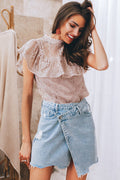 Lace Overlay Short Sleeve Top - 3 Colors