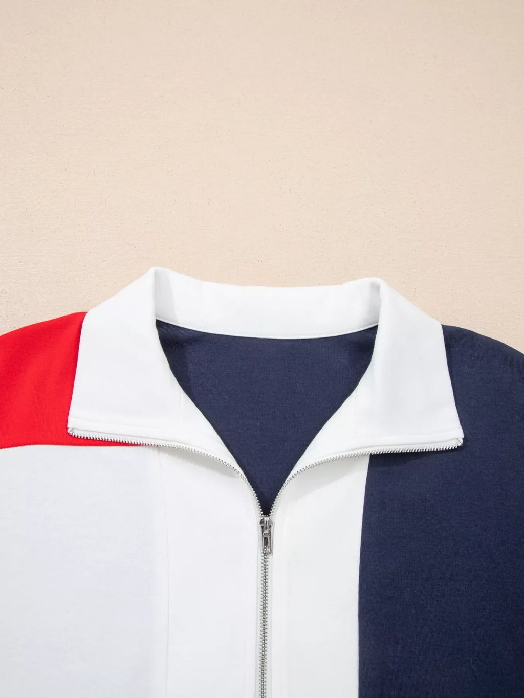 Colorblock Stripes Zip up Collared T Shirt Mini Dress