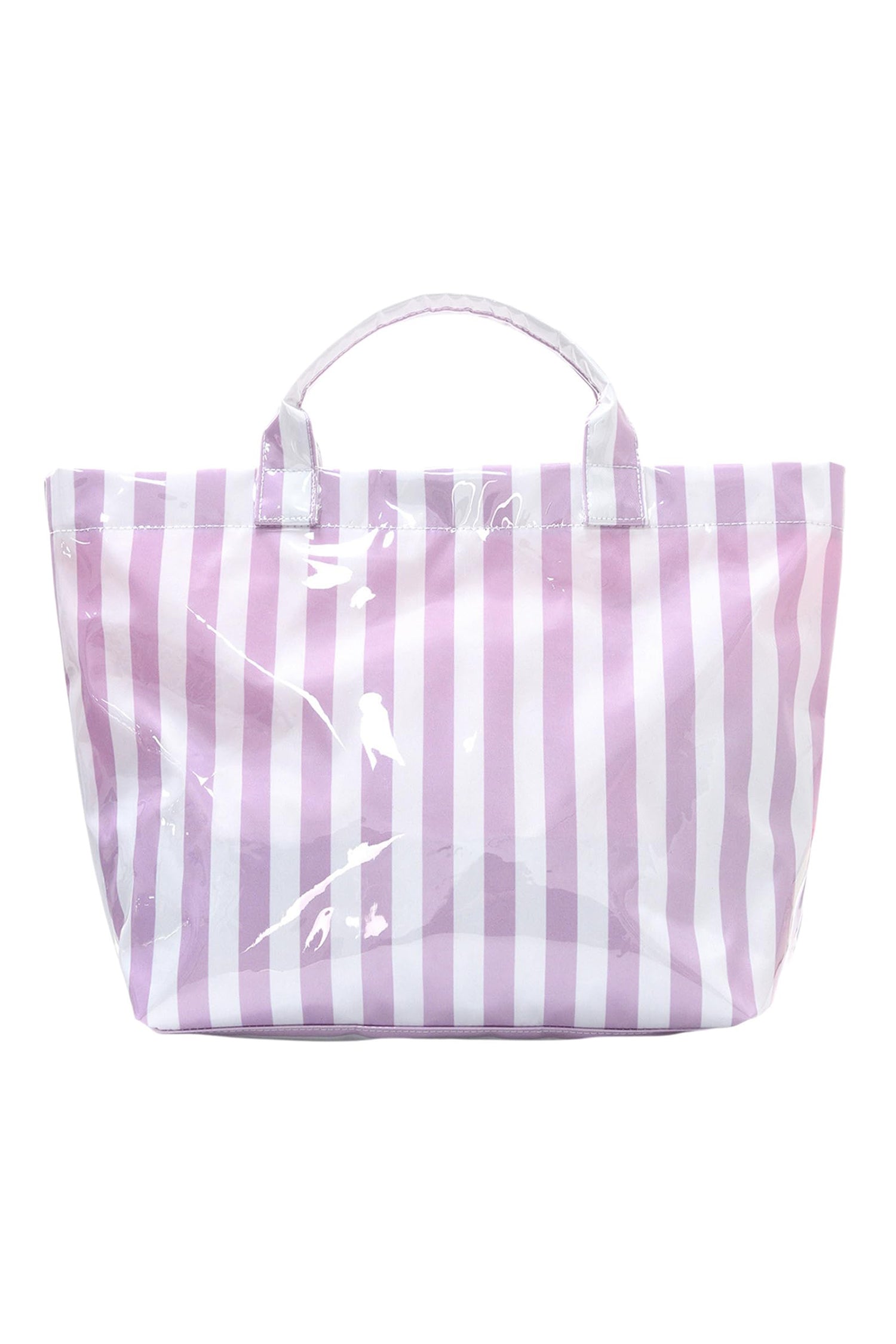 Rainbow Glossy Striped Vinyl Large Tote Bag