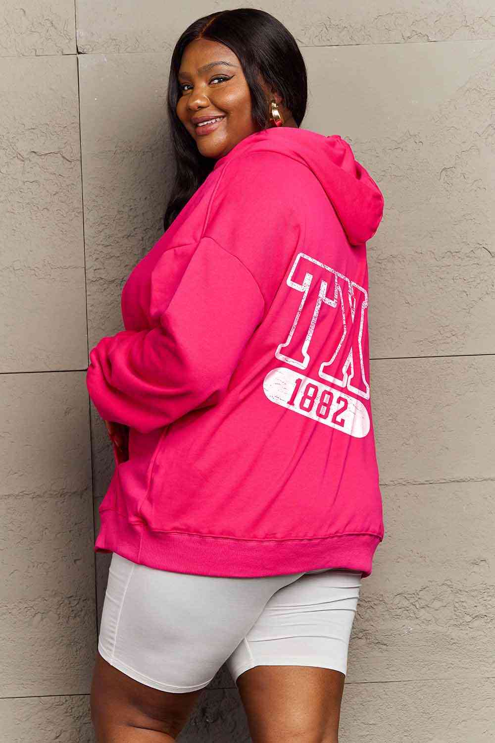 Full Size Casual Graphic Hoodie