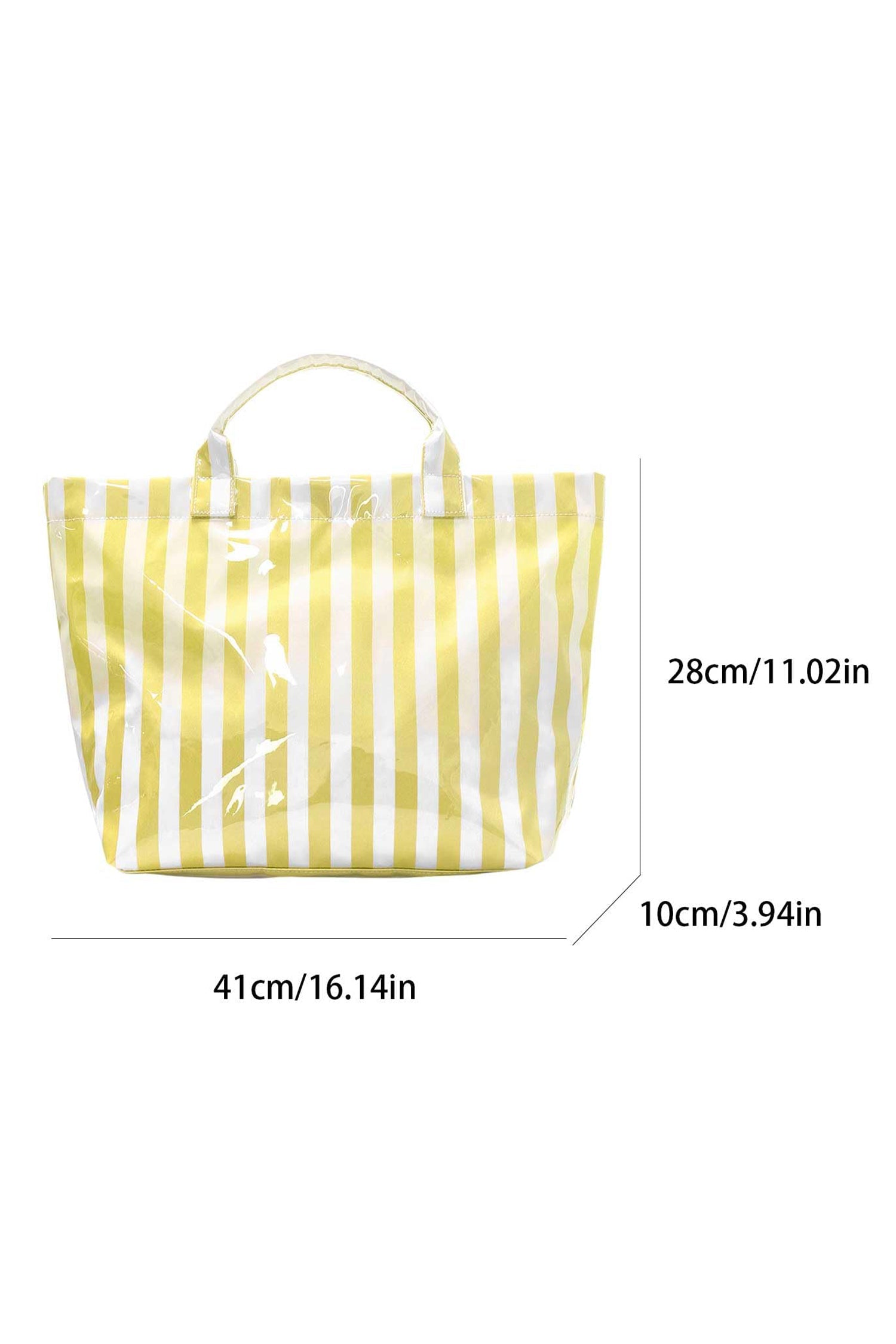 Rainbow Glossy Striped Vinyl Large Tote Bag