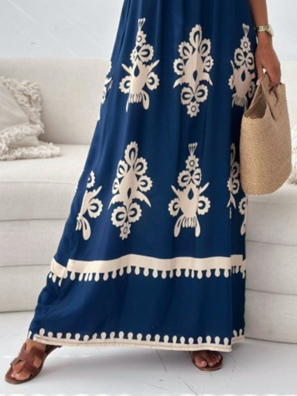 Printed Sleeveless Maxi Dress