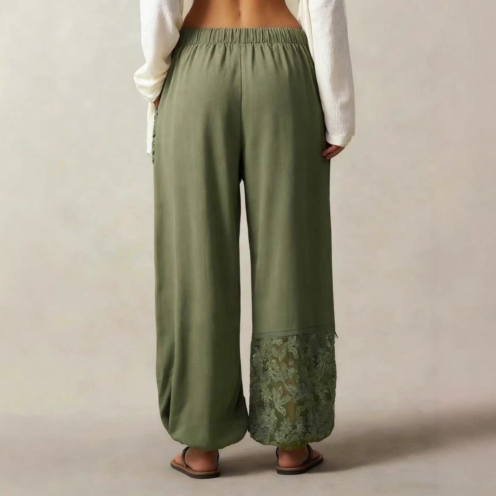 Lace Detail Harem Pants