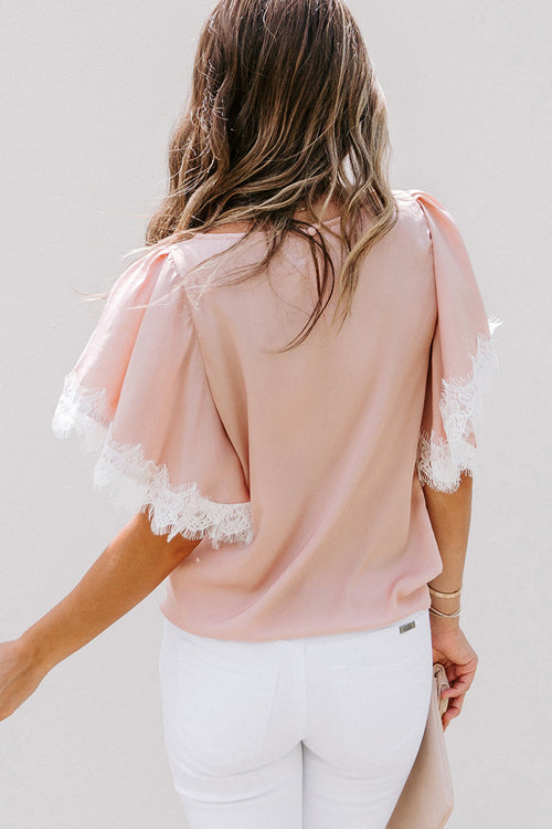 Lace Short Sleeve Top