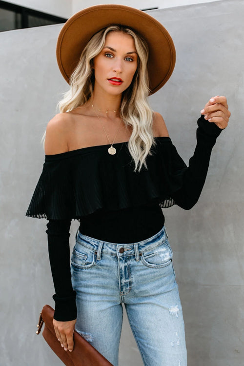Off Shoulder Knit Top