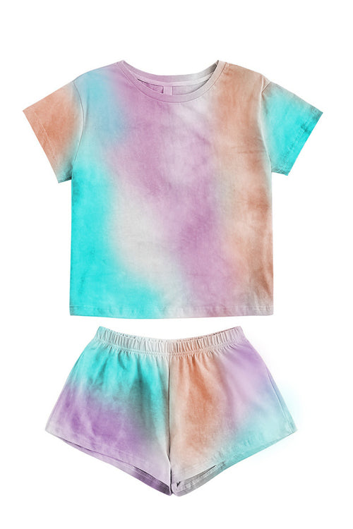Short Sleeve Tie-Dye Suit - 2 Colors