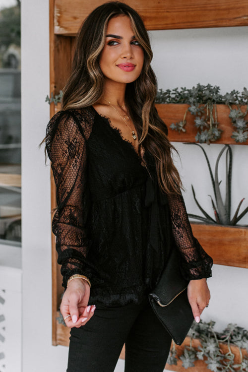 Lace Long Sleeve Top - 2 Colors