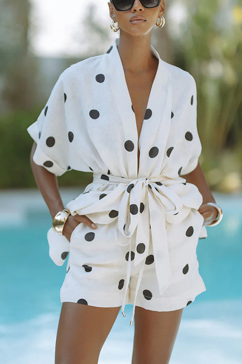 Polka Dots Short Sleeve Suit