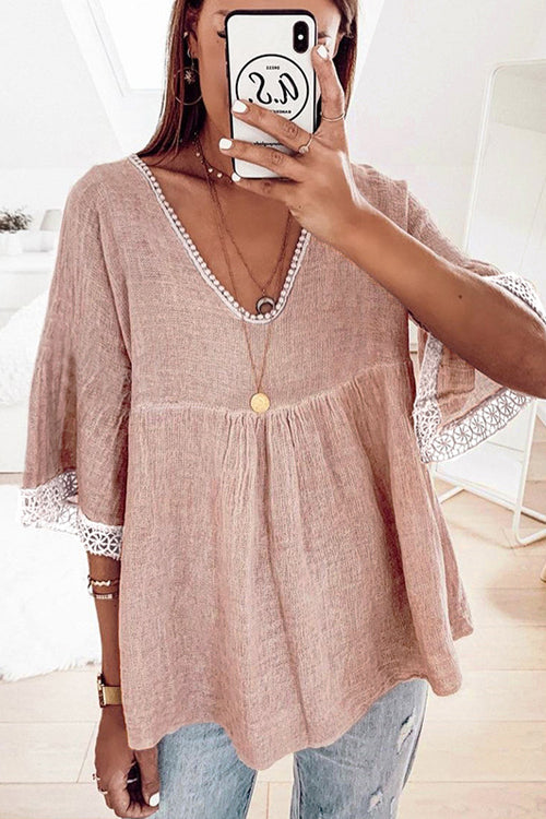 Lace Half Sleeve Top - 2 Colors